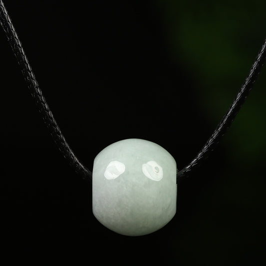 Certified Grade A Green 100% Natural Burma Jadeite Jade Pendant Lucky Bead 00231
