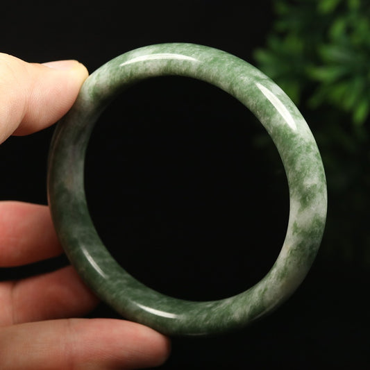 63mm Grade A 100% Natural Green Jade Bangle Bracelet Women's Bracelet 33888